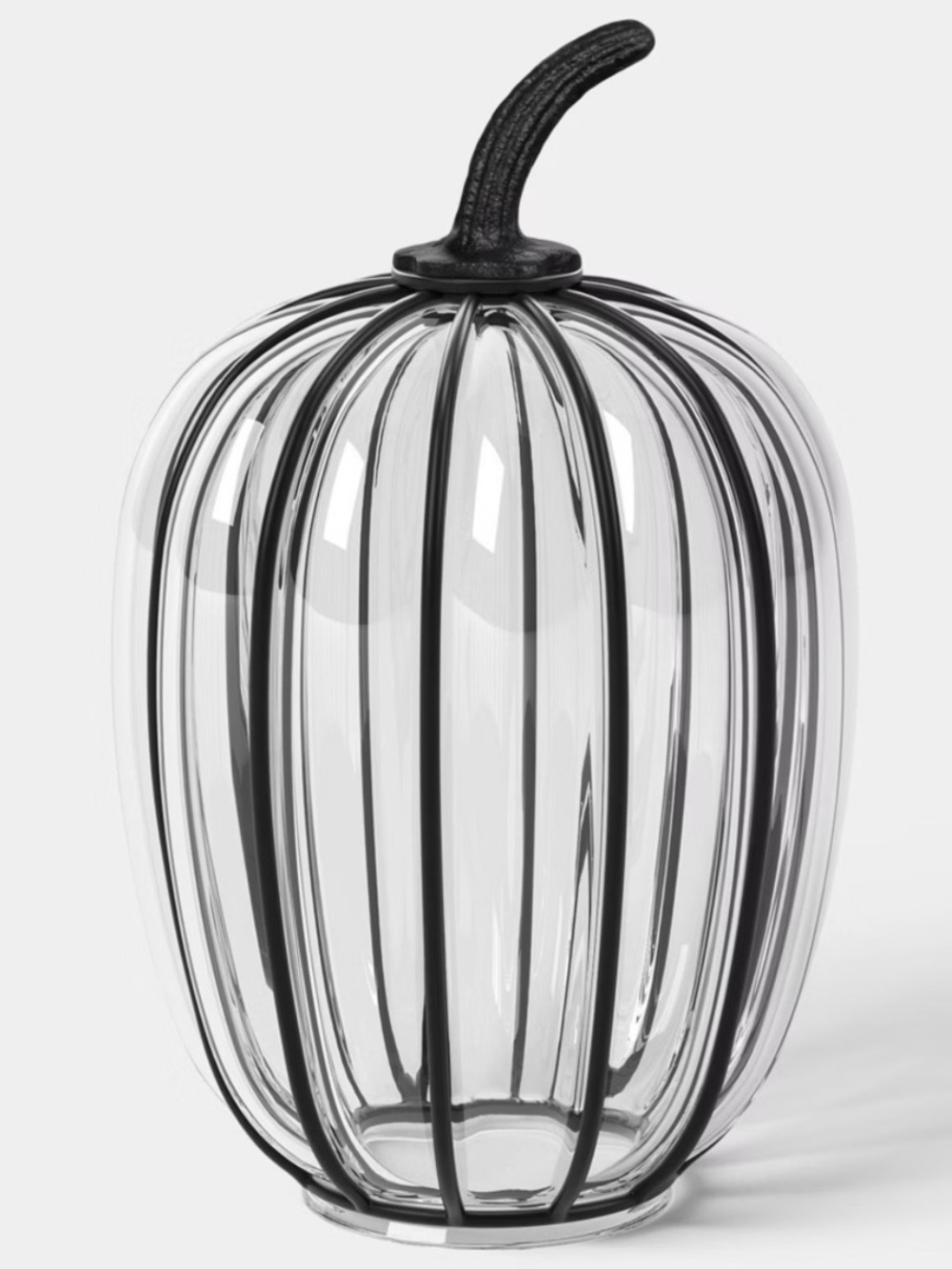 Tall Metal and Glass Halloween Pumpkin - Threshold